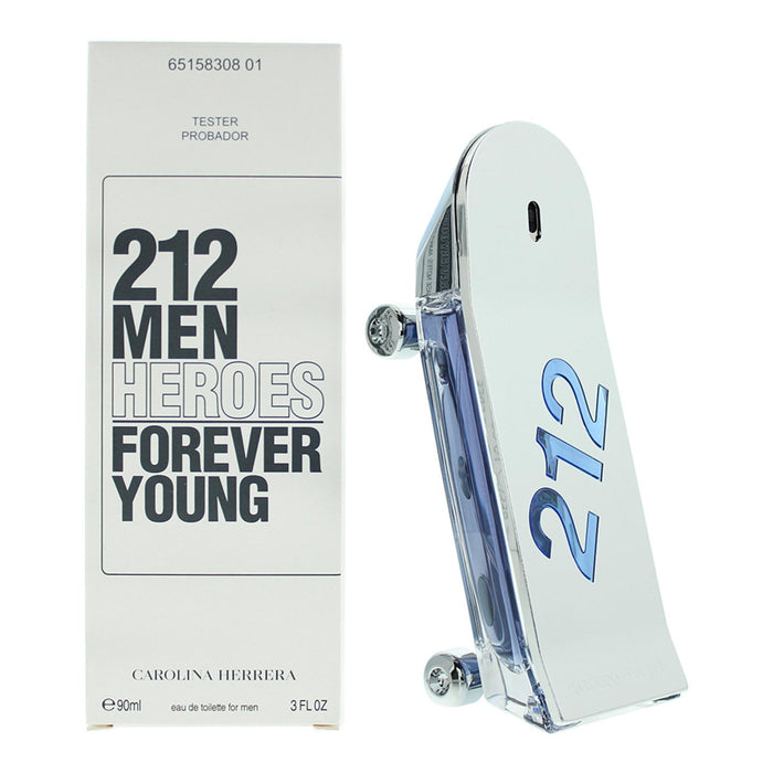 Apă de toaletă Carolina Herrera 212 Heroes Forever Young, pentru bărbați, 90 ml, tester