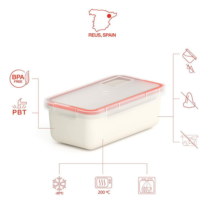 Recipient pentru conservarea alimentelor Valira 6090/9 Ermetic Alb termoplastic PBT 750 ml