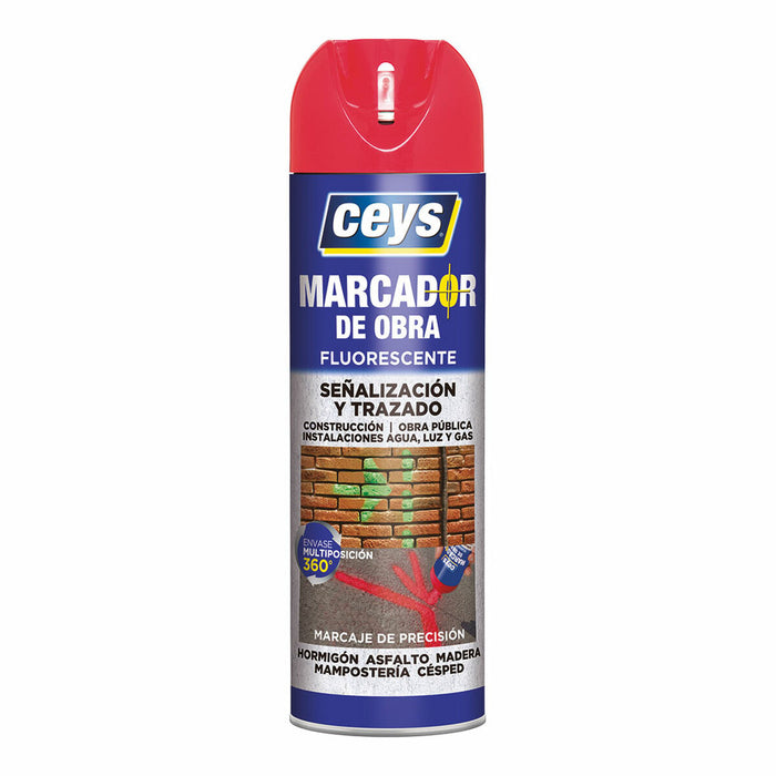 Spray cu vopsea Ceys Roșu 500 ml Fosforescent