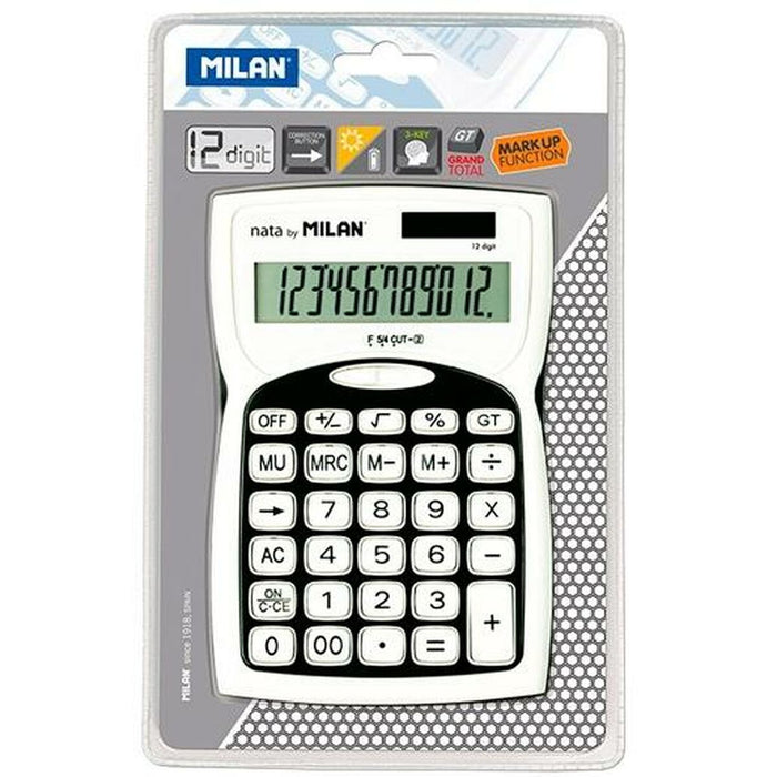 Calculator Milan Alb Negru 15,2 x 10 x 3,7 cm