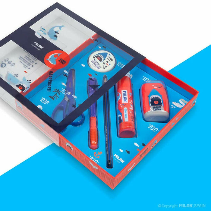 Set de Papetărie Milan Edition Box  6 Piese Albastru Roșu