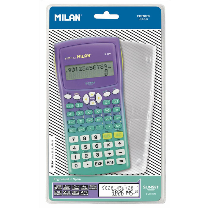 Calculator științific Milan M240 Sunset  Turquoise Liliachiu 16,7 x 8,4 x 1,9 cm