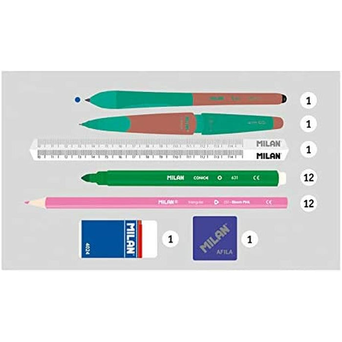 Penar cu Accesorii Milan Copper III Verde 22,5 x 11,5 x 11 cm
