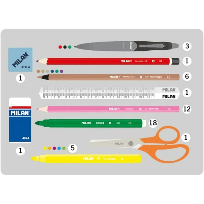 Penar Triplu Milan Swins Galben Roz 19,5 x 13 x 7,5 cm