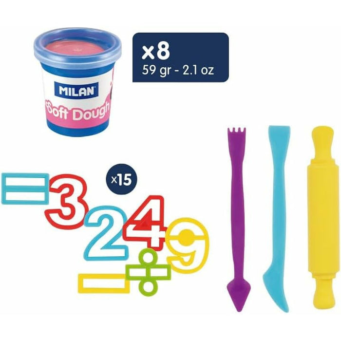 Pastă de modelare Milan Soft Dough Lots of Numvers Multicolor