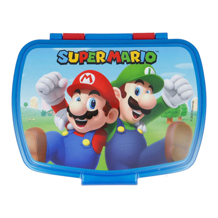 Cutie pentru Sandwich Super Mario Plastic Roșu Albastru (17 x 5.6 x 13.3 cm)