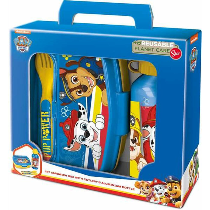 Set de picnic The Paw Patrol Pup Power 400 ml Tacâmuri Aparat pentru Sandvișuri Sticlă (de pus lichide)
