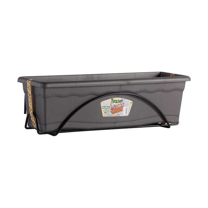 Ghiveci de grădină cu farfurie Plastiken Antracit polipropilenă 60 x 24 cm