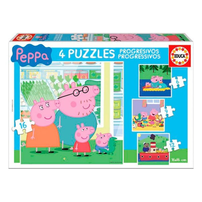 Set de 4 Puzzle-uri   Peppa Pig Cosy corner         16 x 16 cm