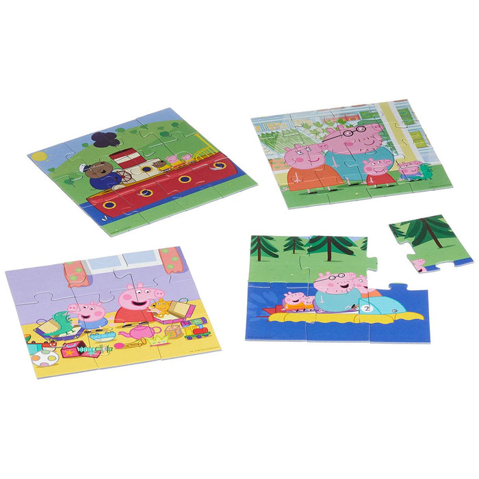 Set de 4 Puzzle-uri   Peppa Pig Cosy corner         16 x 16 cm