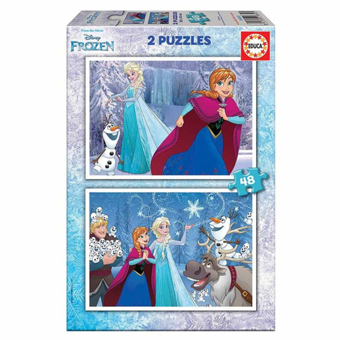 Set de 2 Puzzle-uri   Frozen Believe         48 Piese 28 x 20 cm