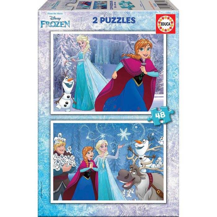 Set de 2 Puzzle-uri   Frozen Believe         48 Piese 28 x 20 cm