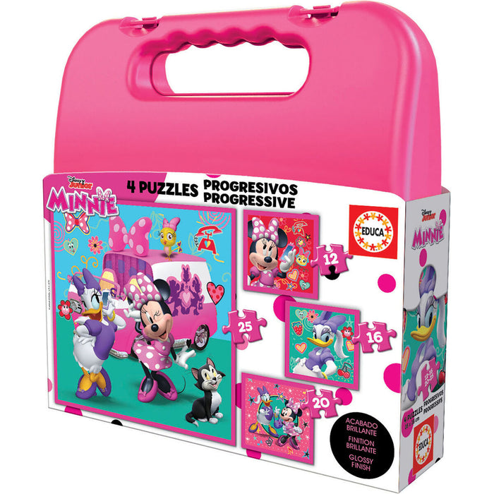 Set de 4 Puzzle-uri   Minnie Mouse Me time         16 x 16 cm