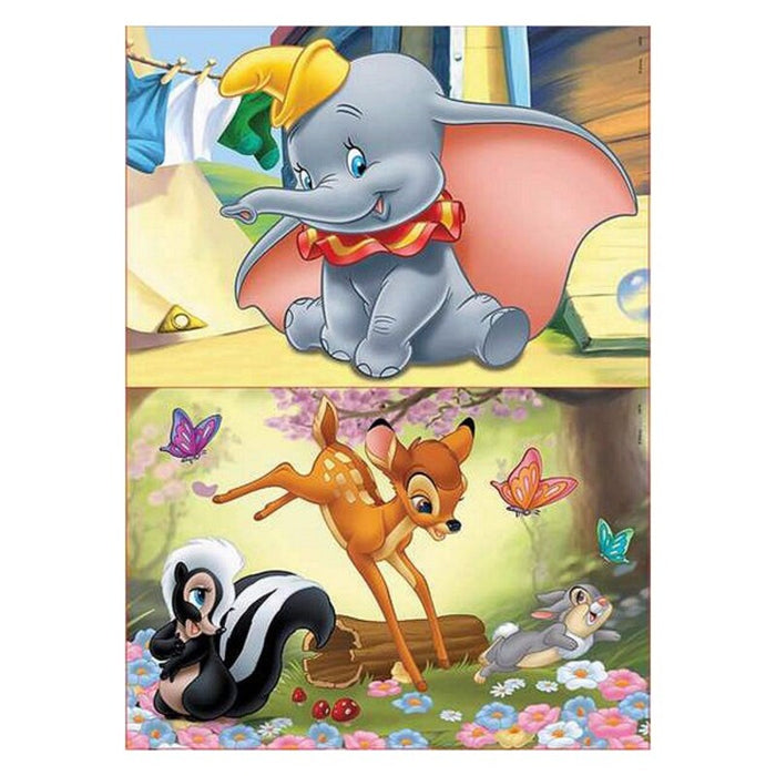 Set de 2 Puzzle-uri Disney Dumbo & Bambi Educa 18079 Lemn Infantil 16 Piese