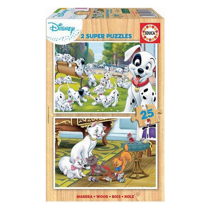 Set de 2 Puzzle-uri Disney Dalmatians + Aristochats 25 Piese