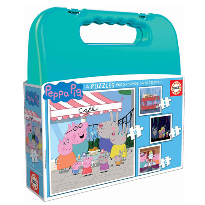 Set de 4 Puzzle-uri   Peppa Pig Cosy corner         16 x 16 cm