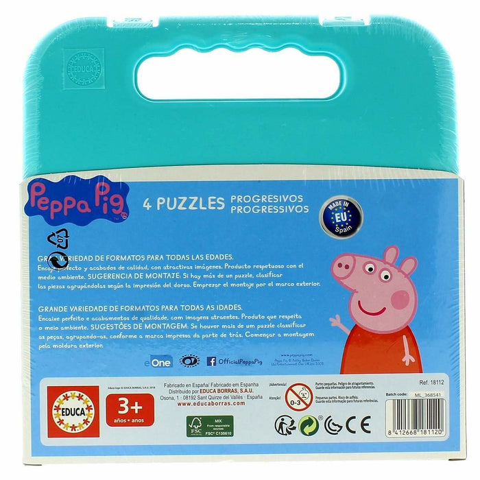 Set de 4 Puzzle-uri   Peppa Pig Cosy corner         16 x 16 cm