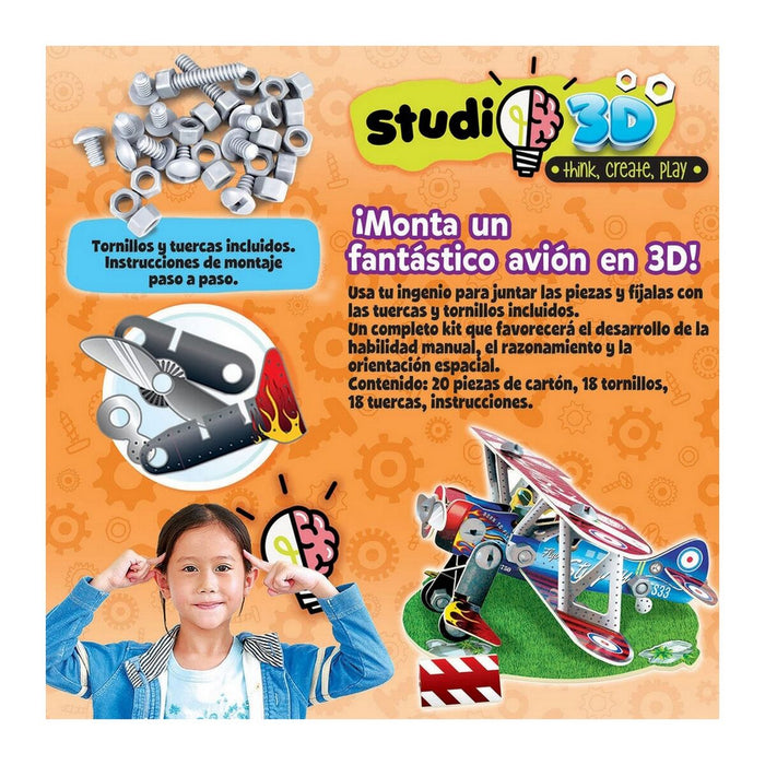 Machetă avion Educa Studio 3D 56 Piese (37 x 30 x 15 cm)