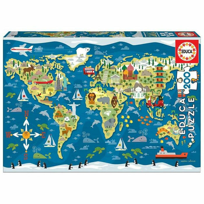 Puzzle pentru Copii Educa Mapamundi (200 pcs)