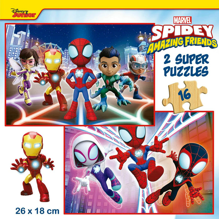 Set de 2 Puzzle-uri Spidey & His Amazing Friends 16 Piese Duo