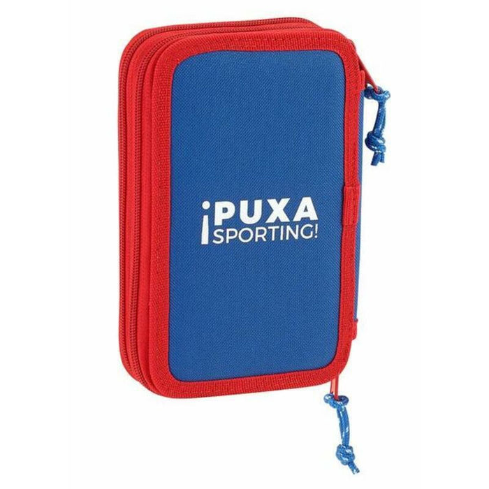 Creion dublu Real Sporting de Gijón Alb Roșu 12.5 x 19.5 x 4 cm (28 Piese)