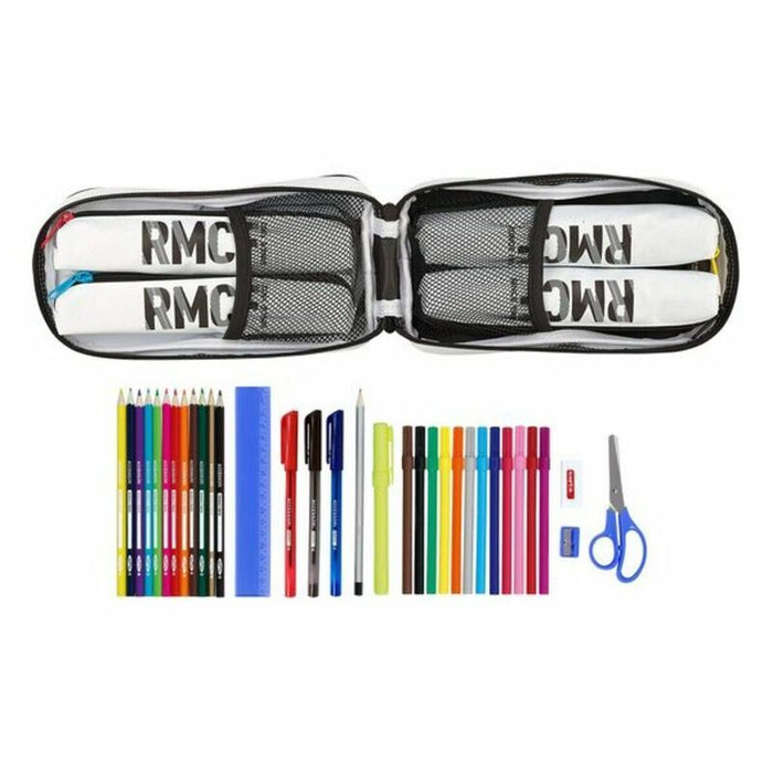 Cutie pentru creioane Real Madrid C.F. Alb Negru 12 x 23 x 5 cm (33 Piese)