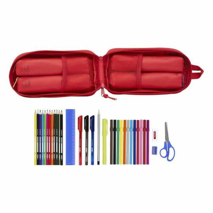 Cutie pentru creioane Sevilla Fútbol Club SAF411956747 Roșu 12 x 23 x 5 cm (33 Piese)