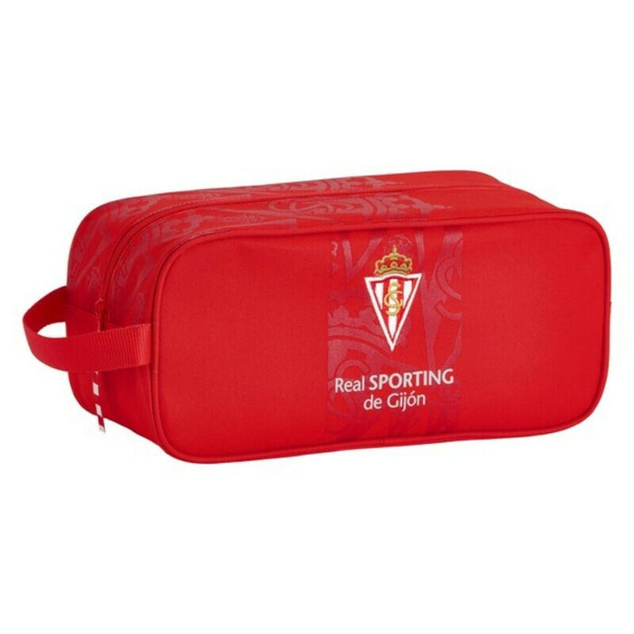 Geantă pentru Încălțăminte de Voiaj Real Sporting de Gijón Roșu 34 x 15 x 14 cm