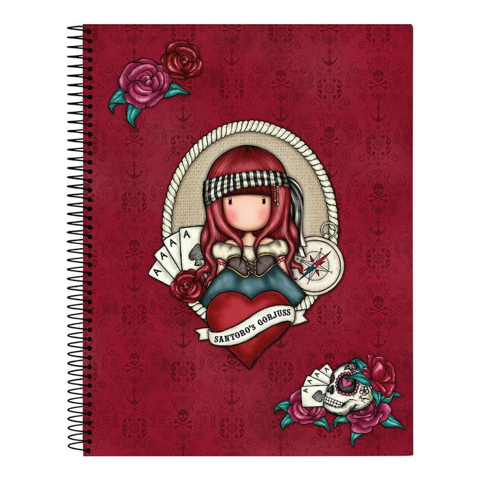 Notebook Gorjuss Mary rose Negru Castaniu A4 120 Frunze