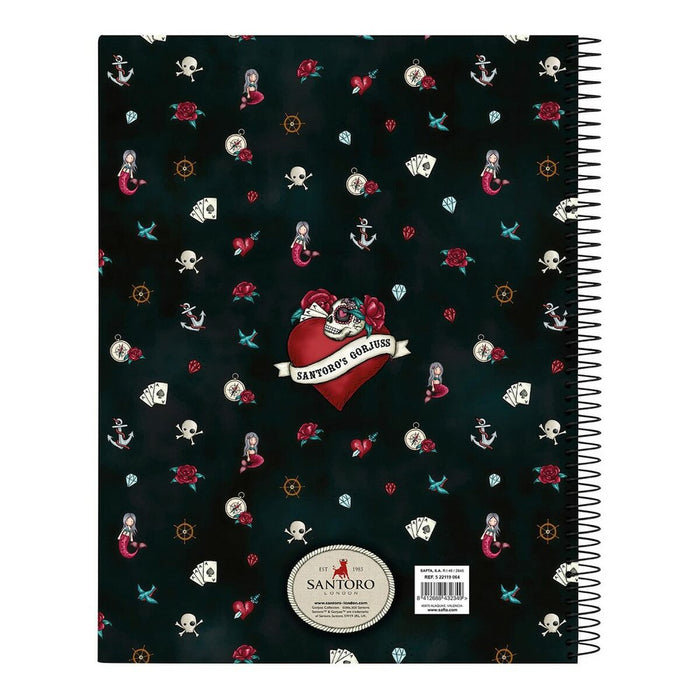 Notebook Gorjuss Mary rose Negru Castaniu A4 120 Frunze