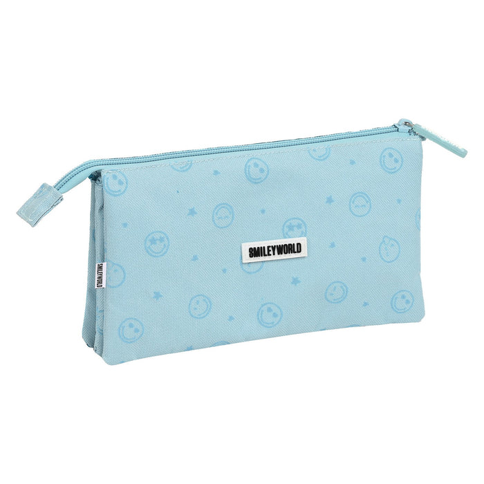 Penar triplu Little Dreamer Smiley M744 Albastru deschis (22 x 12 x 3 cm)