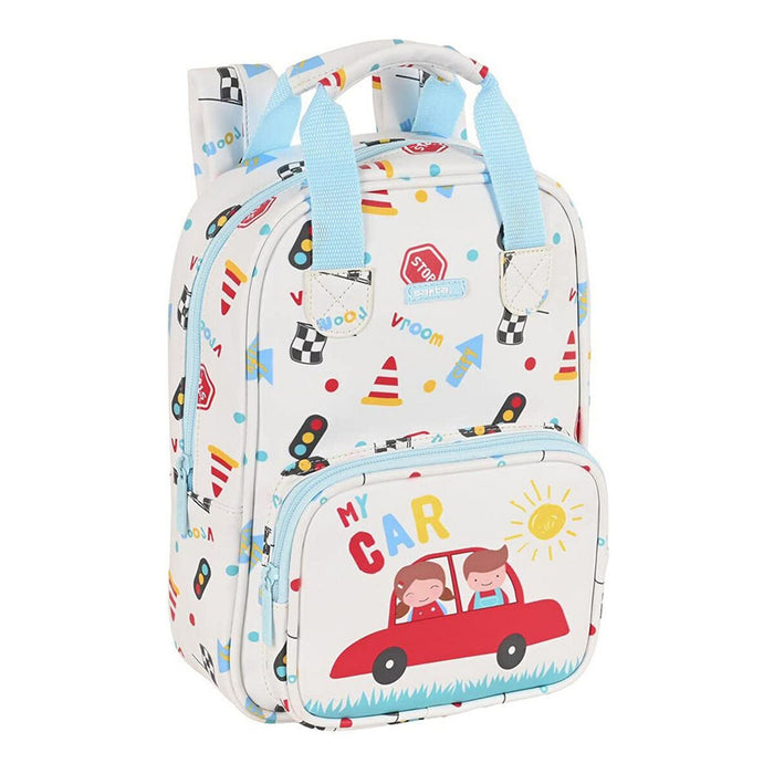 Ghiozdan Safta My car Alb Multicolor 20 x 28 x 8 cm