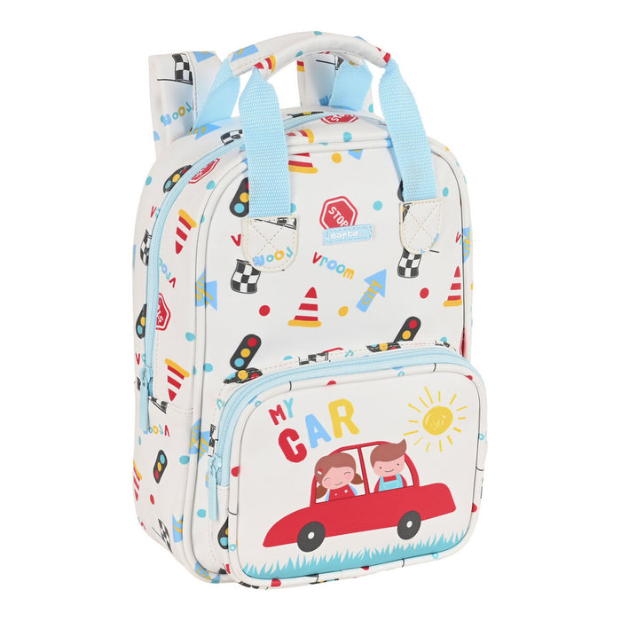 Ghiozdan Safta My car Alb Multicolor 20 x 28 x 8 cm