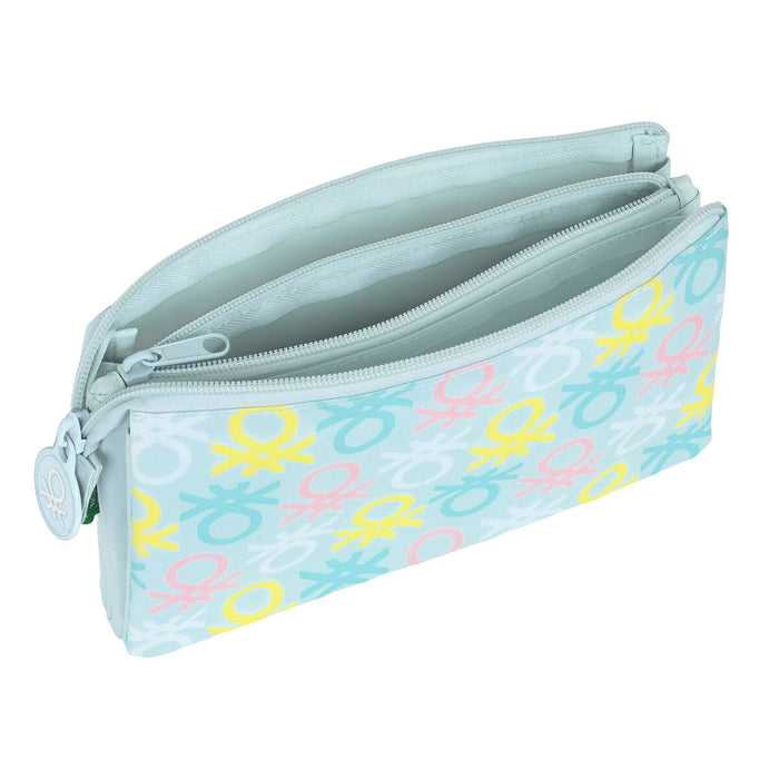 Penar triplu Benetton Fantasy Albastru celest (22 x 12 x 3 cm)
