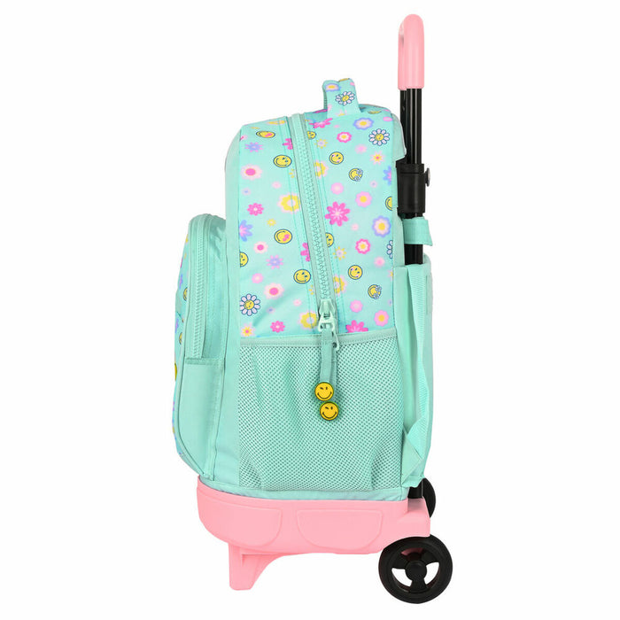 Ghiozdan cu Roți Smiley Summer fun Turquoise (33 x 45 x 22 cm)