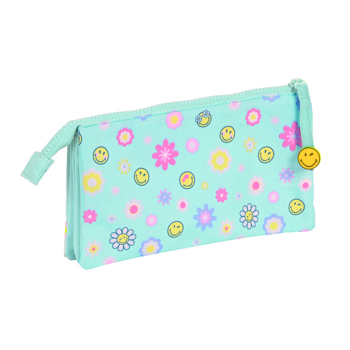 Penar triplu Smiley Summer fun Turquoise (22 x 12 x 3 cm)