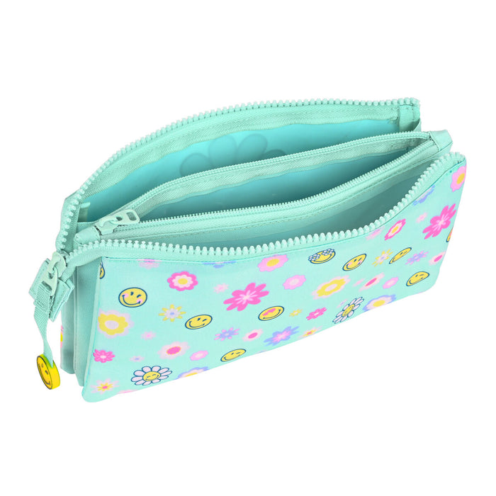 Penar triplu Smiley Summer fun Turquoise (22 x 12 x 3 cm)