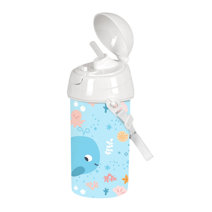 Sticlă de apă Safta Ballenita Alb Albastru deschis PVC (500 ml)