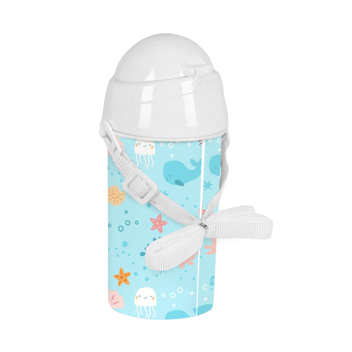 Sticlă de apă Safta Ballenita Alb Albastru deschis PVC (500 ml)