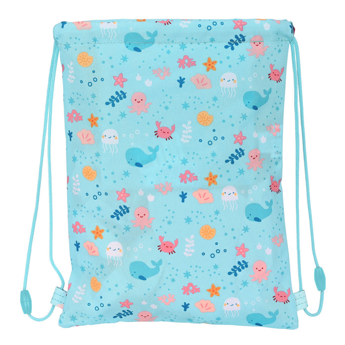 Geantă Rucsac cu Bretele Safta Ballenita Alb Albastru deschis (26 x 34 x 1 cm)