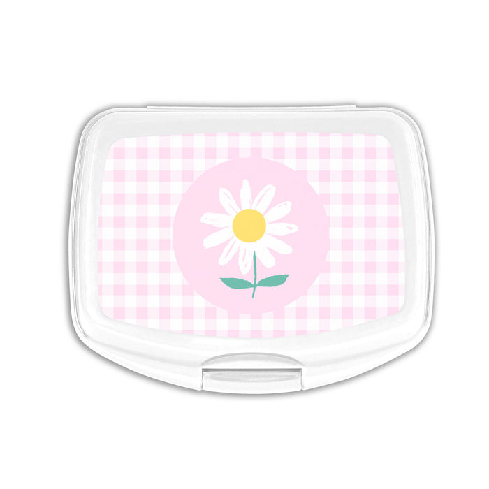 Cutie pentru Sandwich Safta Flor Plastic Roz Alb (17 x 6 x 14 cm)