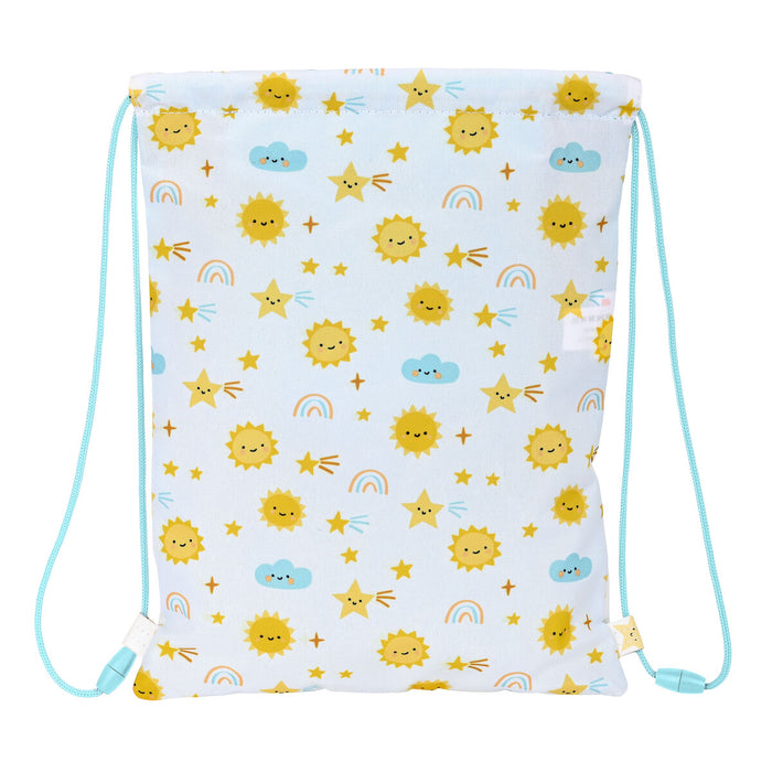 Geantă Rucsac cu Bretele Safta Solete Alb Galben (26 x 34 x 1 cm)