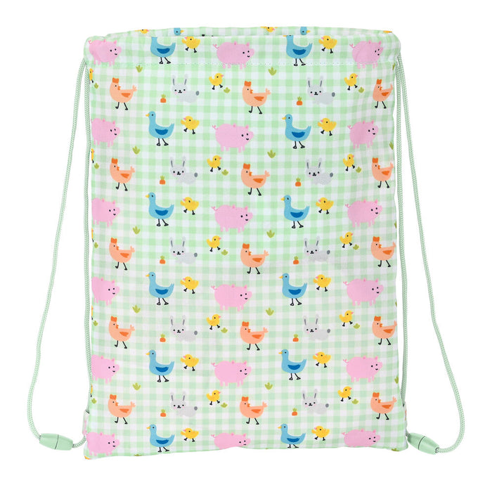 Geantă Rucsac cu Bretele Safta Granja Alb Verde (26 x 34 x 1 cm)