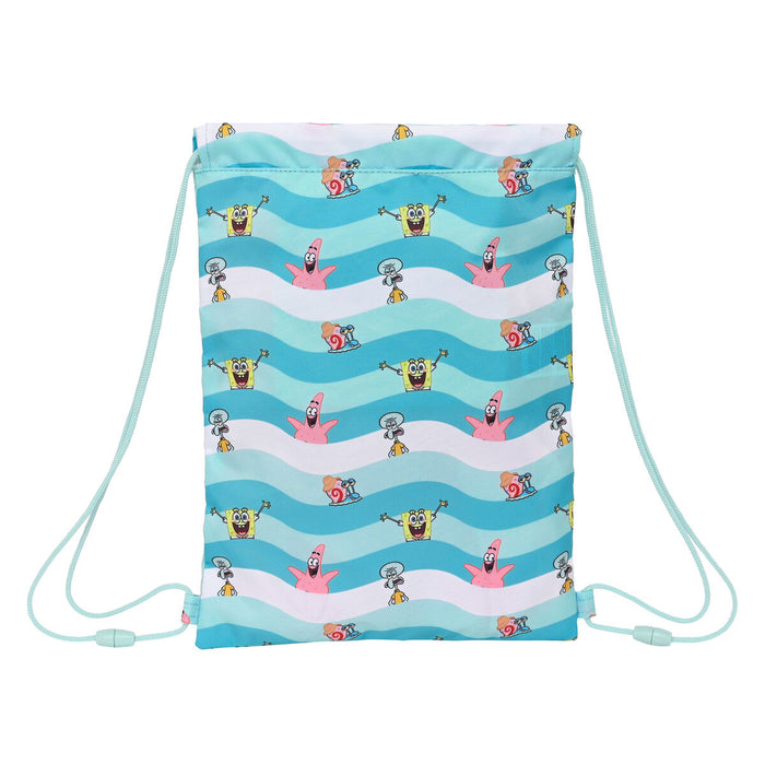 Geantă Rucsac cu Bretele Spongebob Stay positive Albastru Alb (26 x 34 x 1 cm)