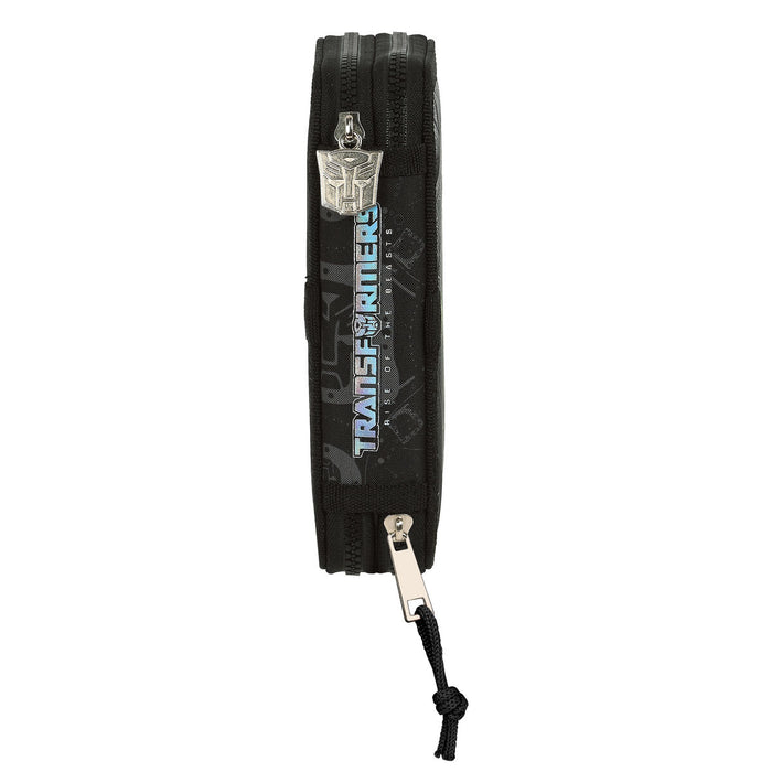 Creion dublu Transformers Negru 12.5 x 19.5 x 4 cm (28 Piese)