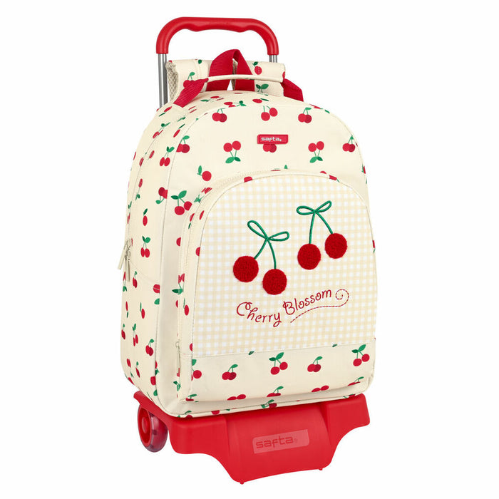 Ghiozdan cu Roți Safta Cherry Bej (32 x 42 x 15 cm)