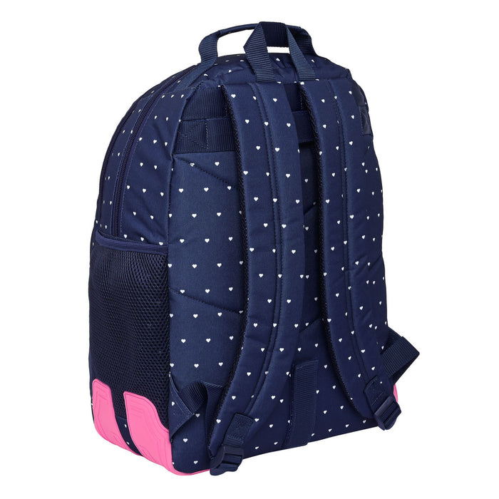 Ghiozdan Safta Paris Roz Bleumarin 32 x 42 x 15 cm