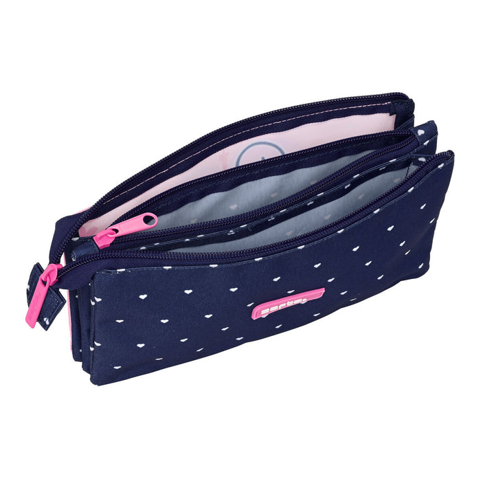 Penar triplu Safta Paris Roz Bleumarin 22 x 12 x 3 cm