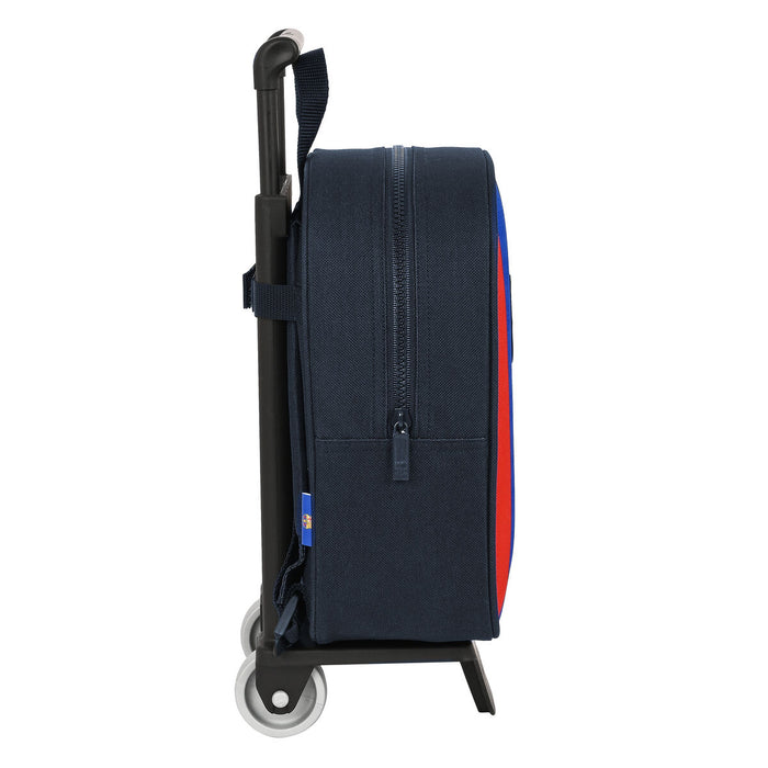 Ghiozdan cu Roți F.C. Barcelona Castaniu Bleumarin (22 x 27 x 10 cm)