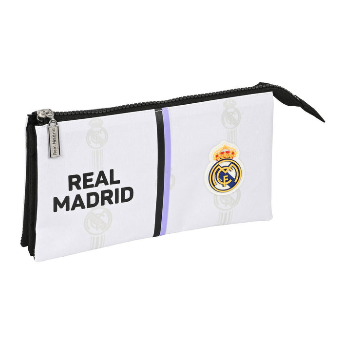 Penar triplu Real Madrid C.F. Negru Alb (22 x 12 x 3 cm)